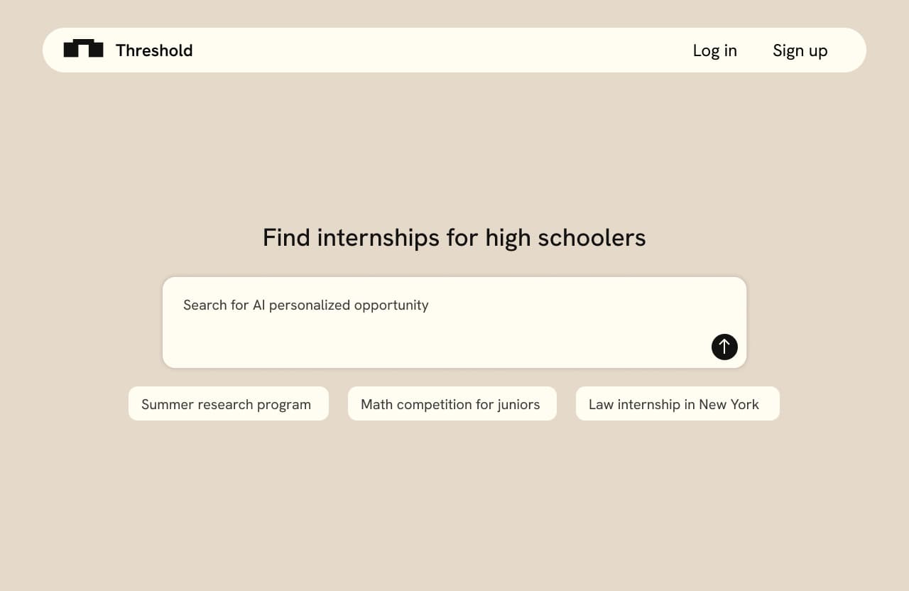 An image of Threshold's website